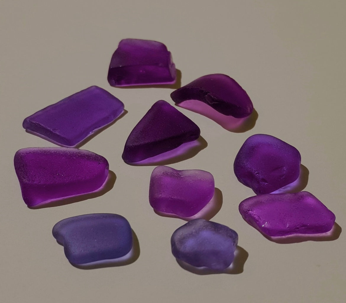 Shades of Light Purple Sea Glass - GOTS Certified 100% Organic Fine Merino Wool / Sport Weight Base