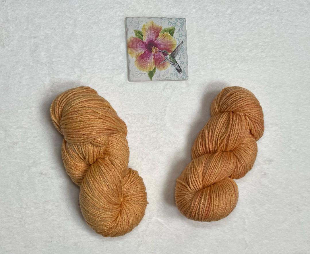 Orange Creamsicle - 100% Fine Organic, Non Superwash Merino Wool/ Aran - Worsted Weight Base