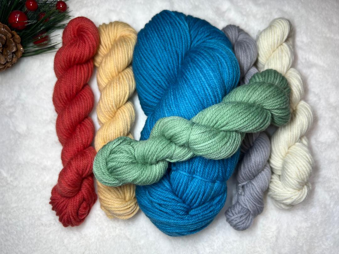 Vintage Blue - (mini bundle) 100% Merino Lambswool/ Worsted Weight Base